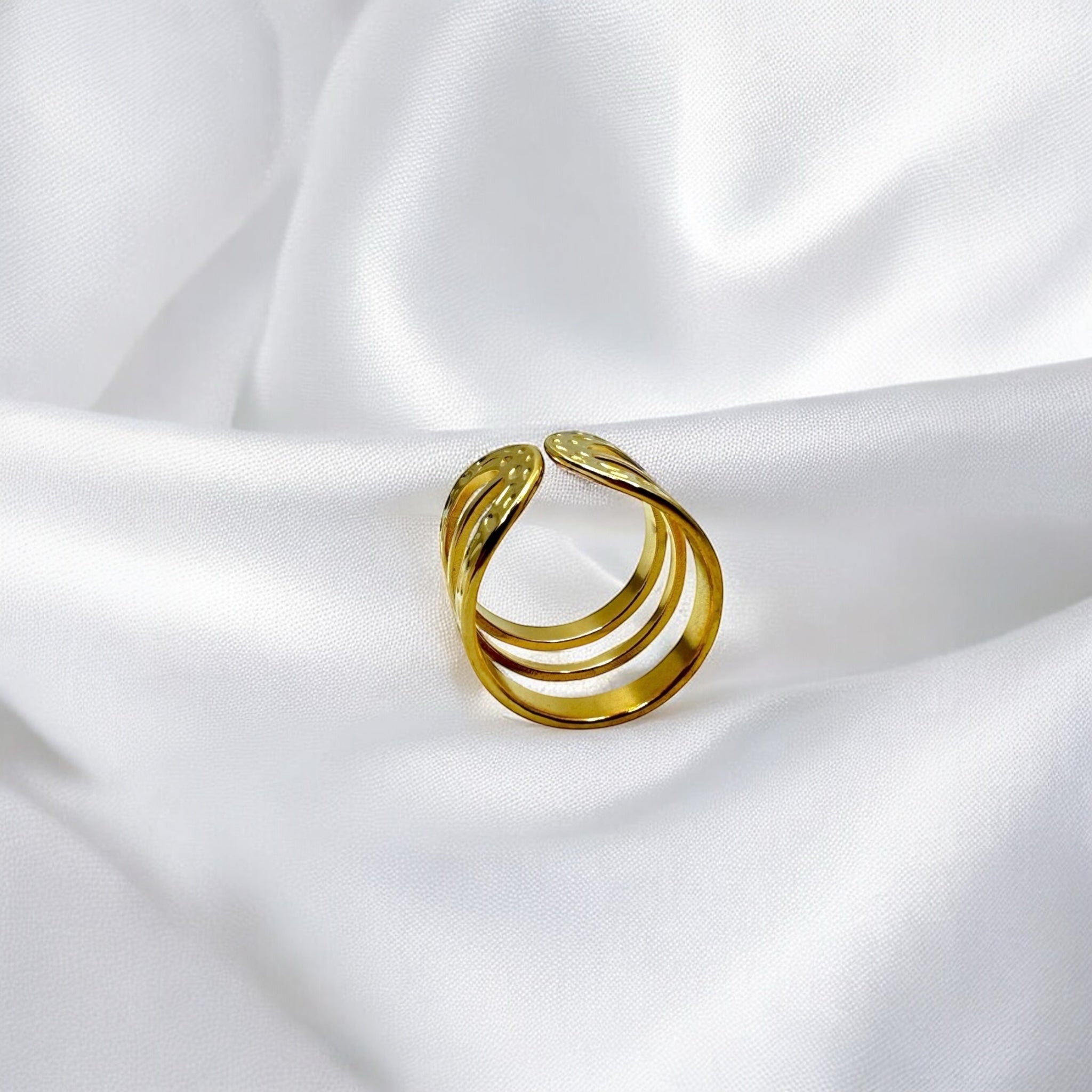 Anello arco, placcato oro e regolabile